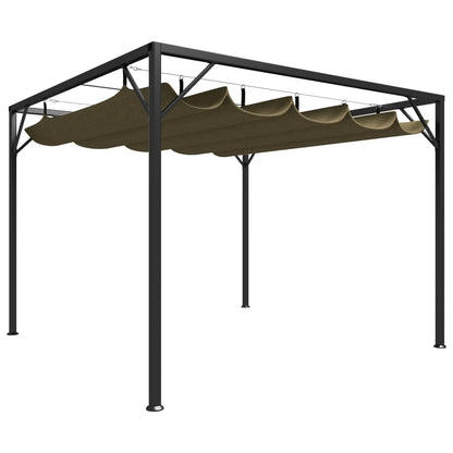 vidaXL Garden Gazebo with Retractable Roof 3x3 m Taupe 180 g/m² 1