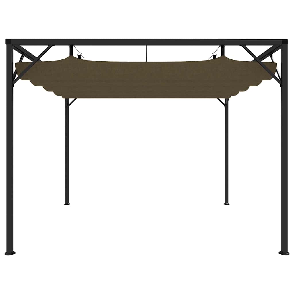 vidaXL Garden Gazebo with Retractable Roof 3x3 m Taupe 180 g/m² 3