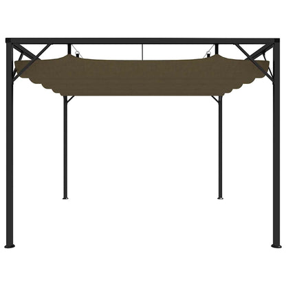 vidaXL Garden Gazebo with Retractable Roof 3x3 m Taupe 180 g/m² 3
