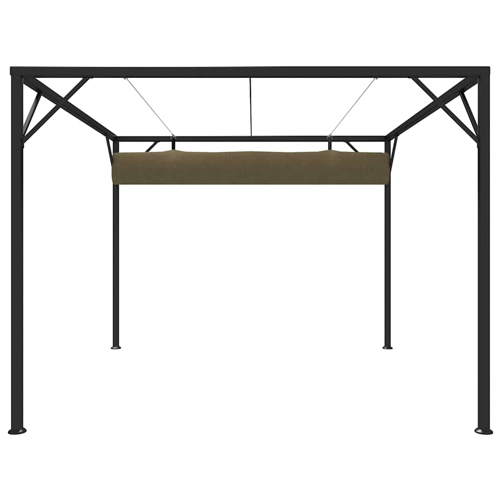 vidaXL Garden Gazebo with Retractable Roof 3x3 m Taupe 180 g/m² 4