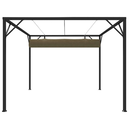 vidaXL Garden Gazebo with Retractable Roof 3x3 m Taupe 180 g/m² 4