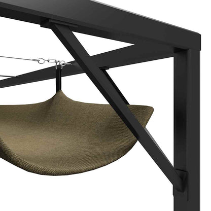 Garden Gazebo with Retractable Roof Canopy Taupe