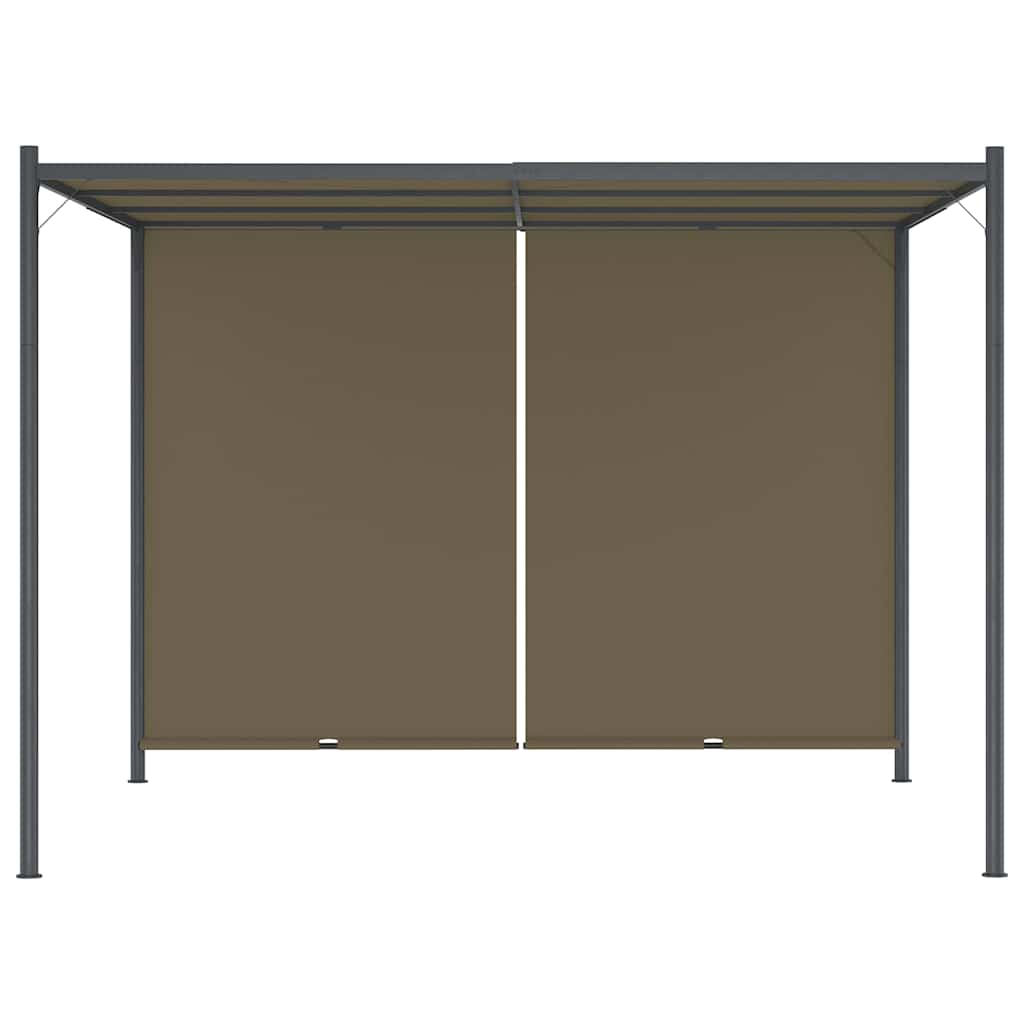 vidaXL Garden Pergola with Retractable Roof 3x3 m Taupe 180 g/m² 2