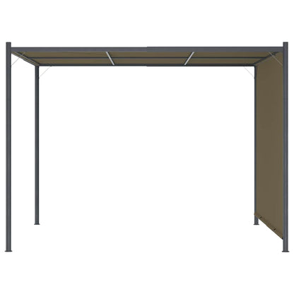 vidaXL Garden Pergola with Retractable Roof 3x3 m Taupe 180 g/m² 4