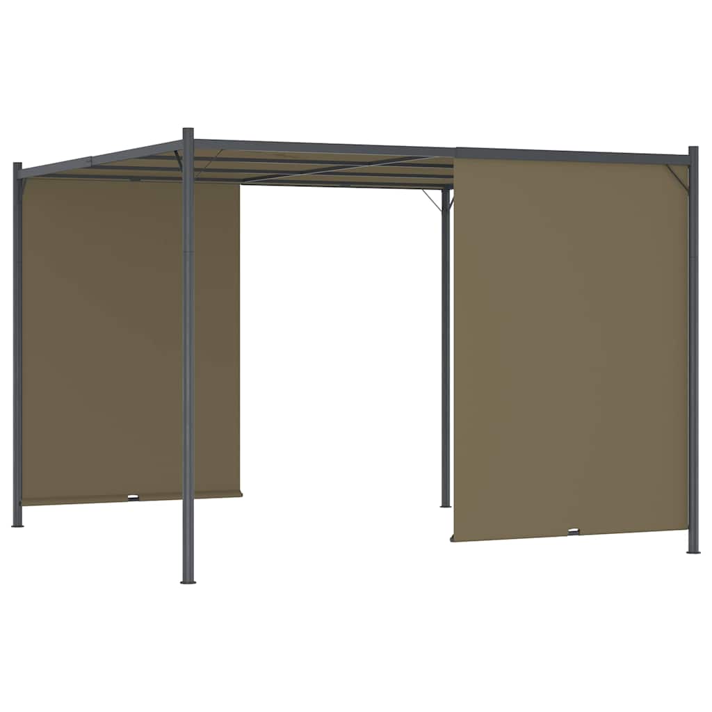 vidaXL Garden Pergola with Retractable Roof 3x3 m Taupe 180 g/m² 3
