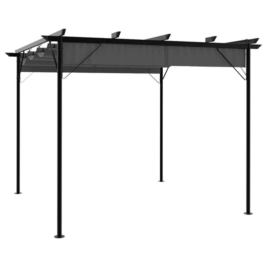 Pergola with Retractable Roof 3x3 m Steel 180 g/m² Anthracite