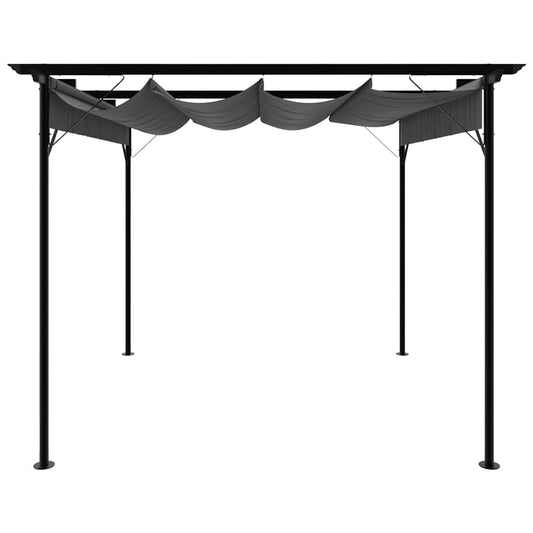 Pergola with Retractable Roof 3x3 m Steel 180 g/m² Anthracite