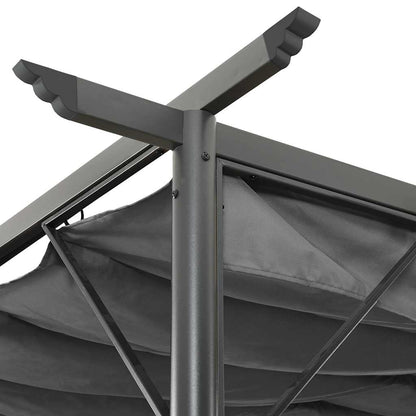 Pergola with Retractable Roof 3x3 m Steel 180 g/m² Anthracite