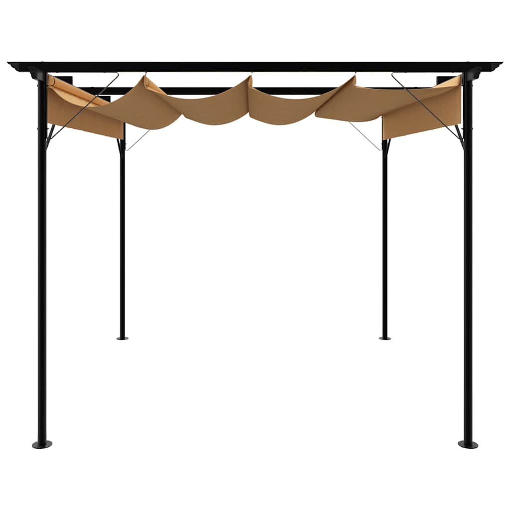 Pergola with Retractable Roof 3x3 m Steel 180 g/m² Taupe