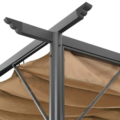 vidaXL Pergola with Retractable Roof Taupe 3x3 m Steel 180 g/m² 3