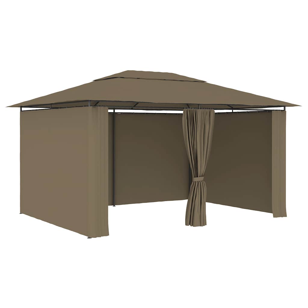 vidaXL Garden Marquee with Curtains 4x3 m Taupe 180 g/m² 2