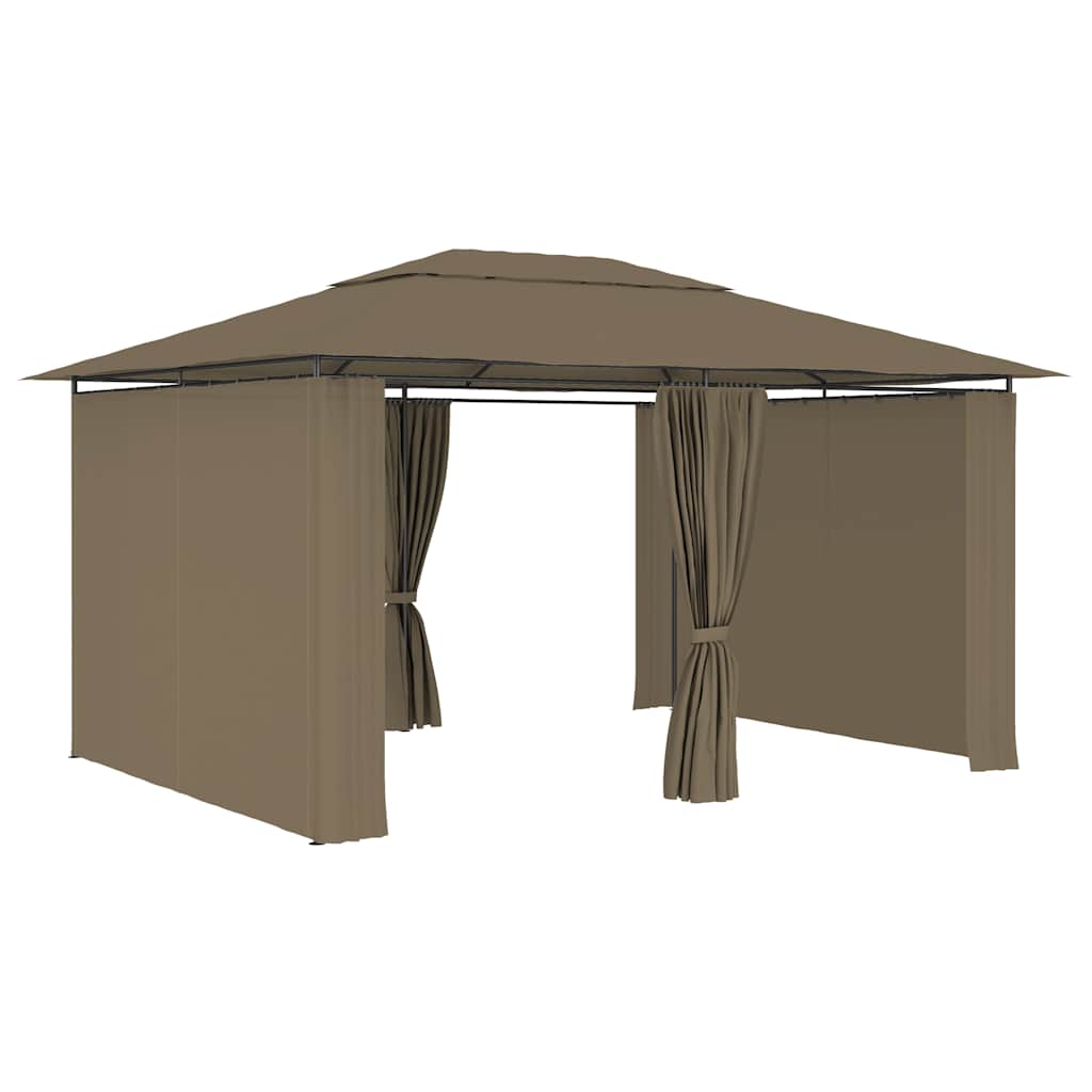 vidaXL Garden Marquee with Curtains 4x3 m Taupe 180 g/m² 3