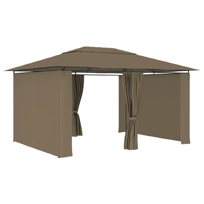 vidaXL Garden Marquee with Curtains 4x3 m Taupe 180 g/m² 3