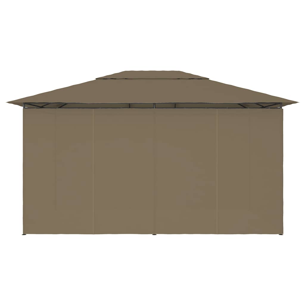 vidaXL Garden Marquee with Curtains 4x3 m Taupe 180 g/m² 5