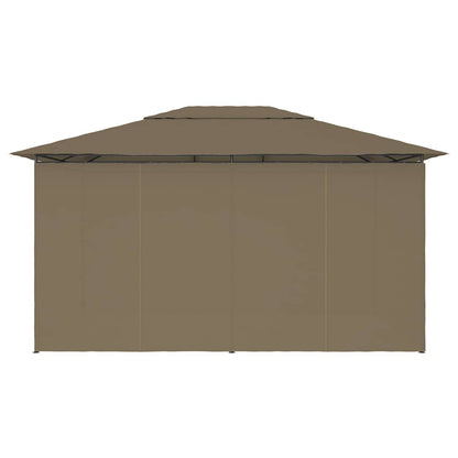 vidaXL Garden Marquee with Curtains 4x3 m Taupe 180 g/m² 5
