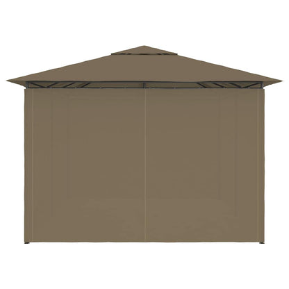 vidaXL Garden Marquee with Curtains 4x3 m Taupe 180 g/m² 6