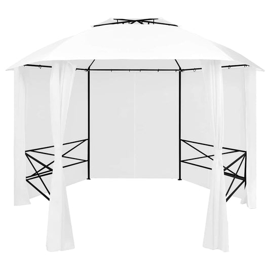 vidaXL Garden Marquee with Curtains 360x312x265 cm White 180 g/m² 1