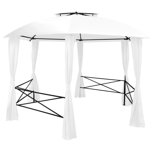 vidaXL Garden Marquee with Curtains 360x312x265 cm White 180 g/m² 2