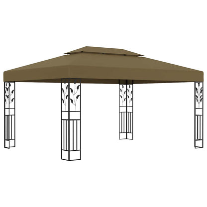 vidaXL Gazebo with Double Roof 3x4 m Taupe 180 g/m² 1