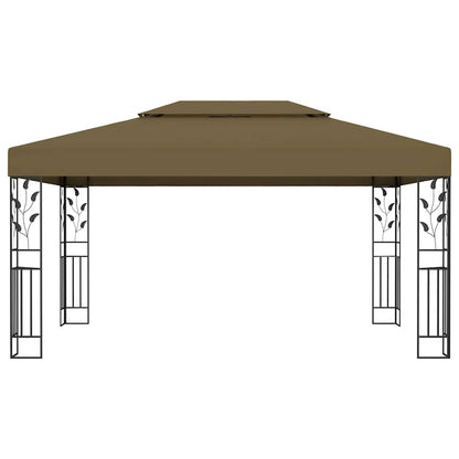 vidaXL Gazebo with Double Roof 3x4 m Taupe 180 g/m² 2