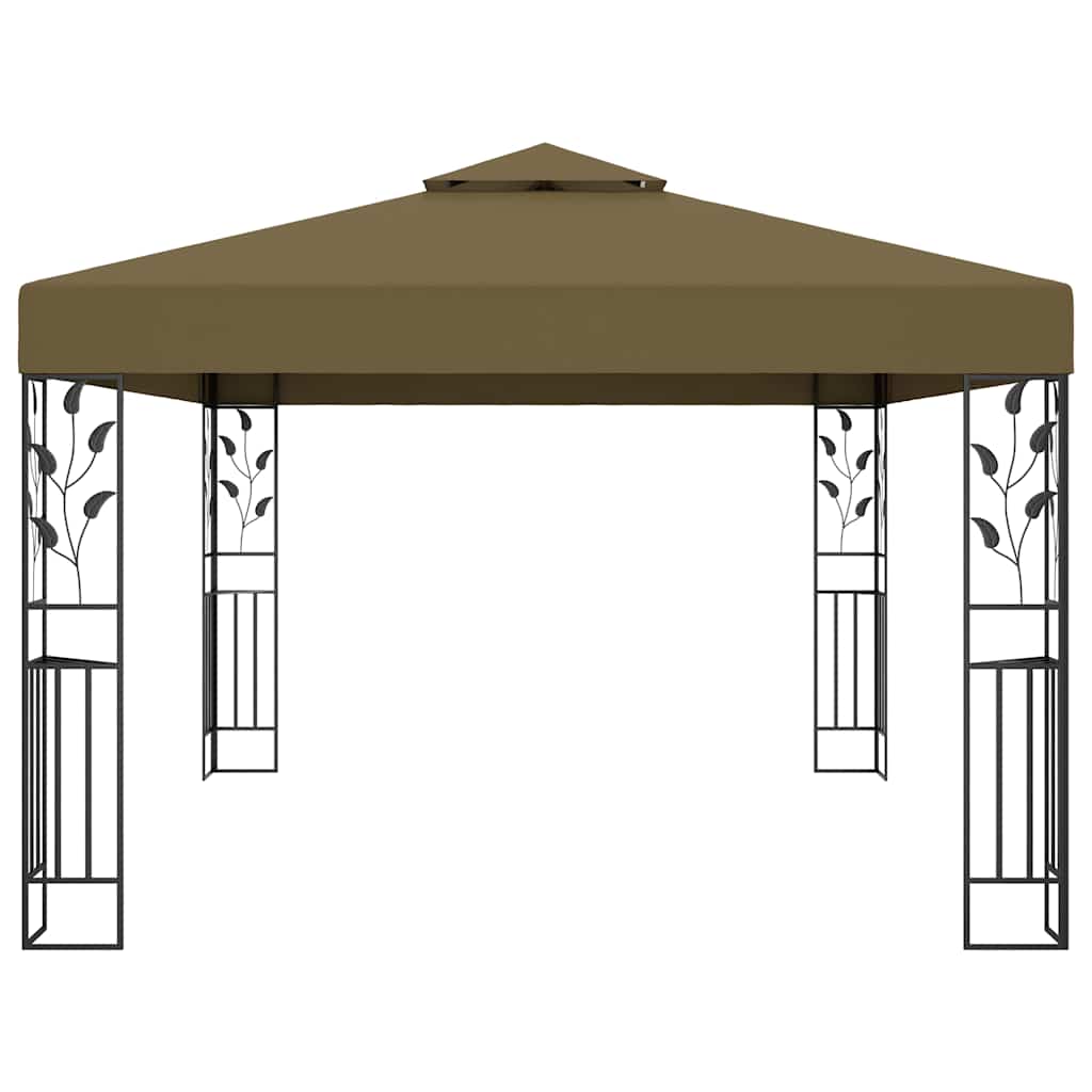vidaXL Gazebo with Double Roof 3x4 m Taupe 180 g/m² 3