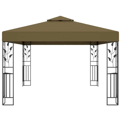 vidaXL Gazebo with Double Roof 3x4 m Taupe 180 g/m² 3