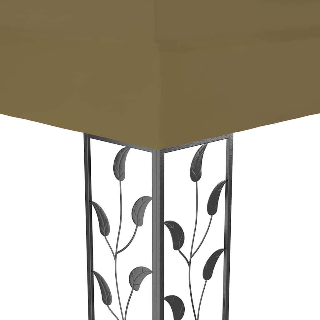 vidaXL Gazebo with Double Roof 3x4 m Taupe 180 g/m² 5