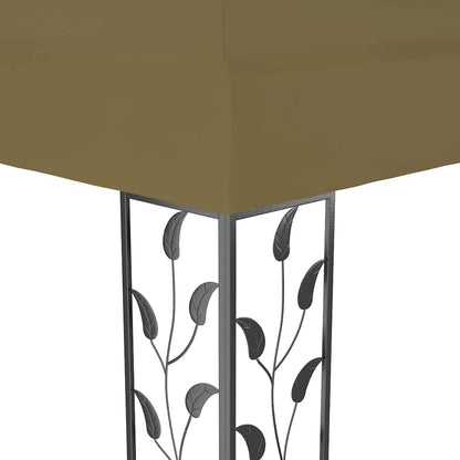 vidaXL Gazebo with Double Roof 3x4 m Taupe 180 g/m² 5