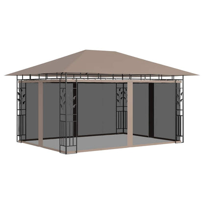 vidaXL Gazebo with Mosquito Net 4x3x2.73 m Taupe 180 g/m² 1