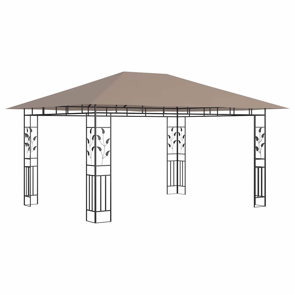 vidaXL Gazebo with Mosquito Net 4x3x2.73 m Taupe 180 g/m² 2