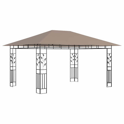 vidaXL Gazebo with Mosquito Net 4x3x2.73 m Taupe 180 g/m² 2