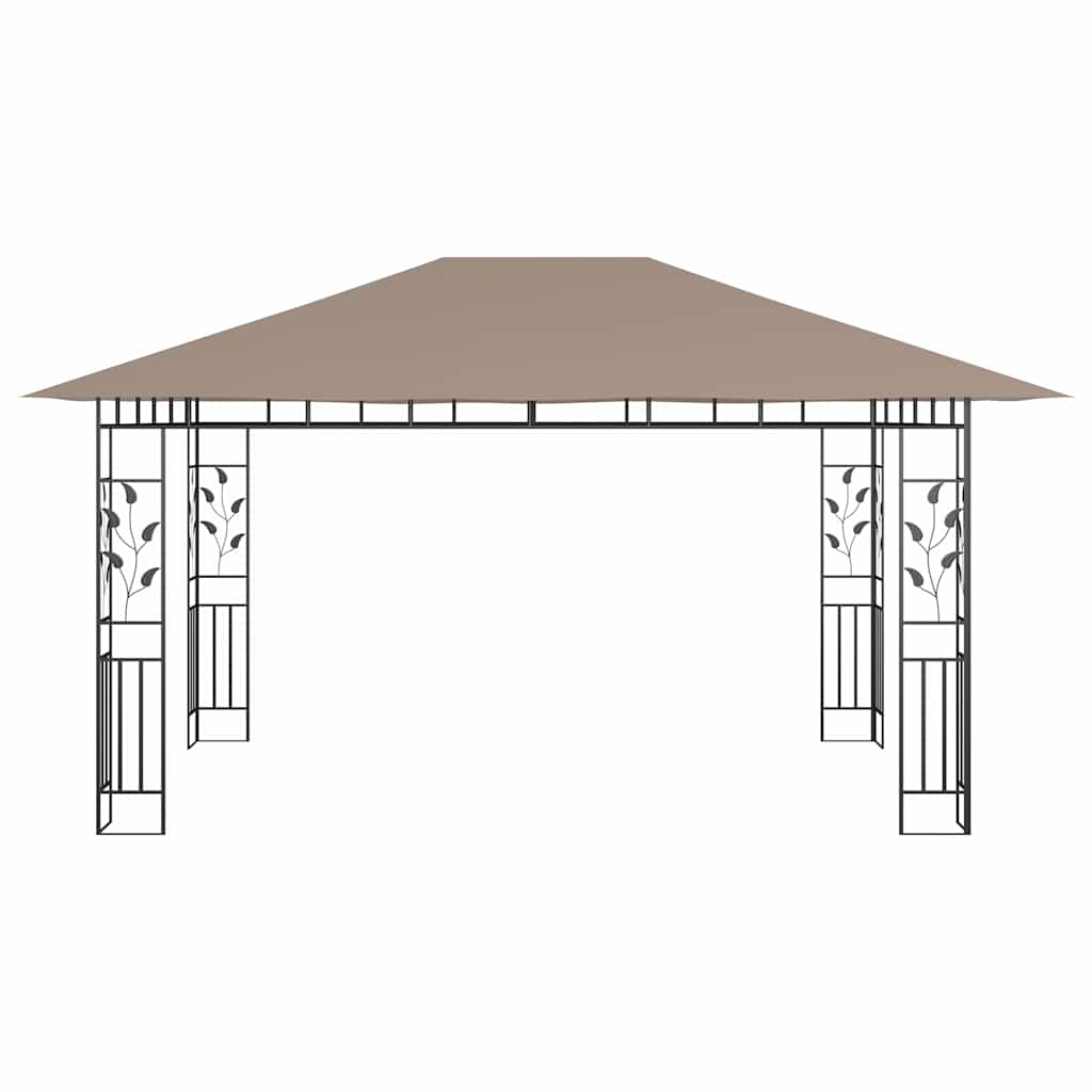 vidaXL Gazebo with Mosquito Net 4x3x2.73 m Taupe 180 g/m² 3