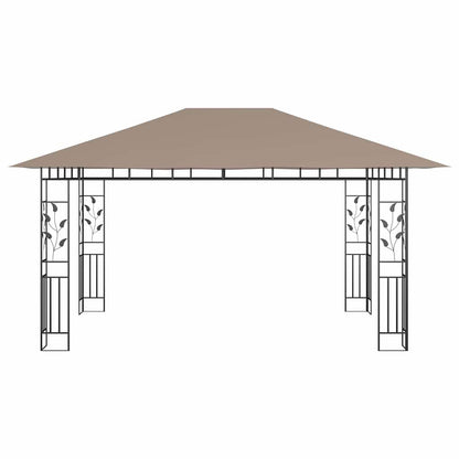 vidaXL Gazebo with Mosquito Net 4x3x2.73 m Taupe 180 g/m² 3