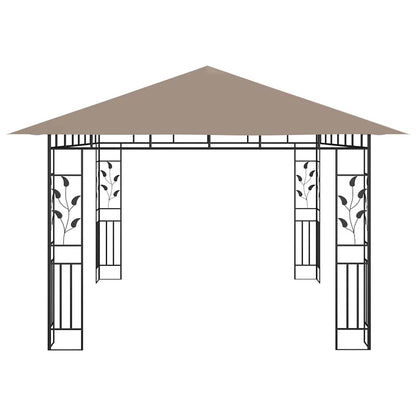 vidaXL Gazebo with Mosquito Net 4x3x2.73 m Taupe 180 g/m² 4