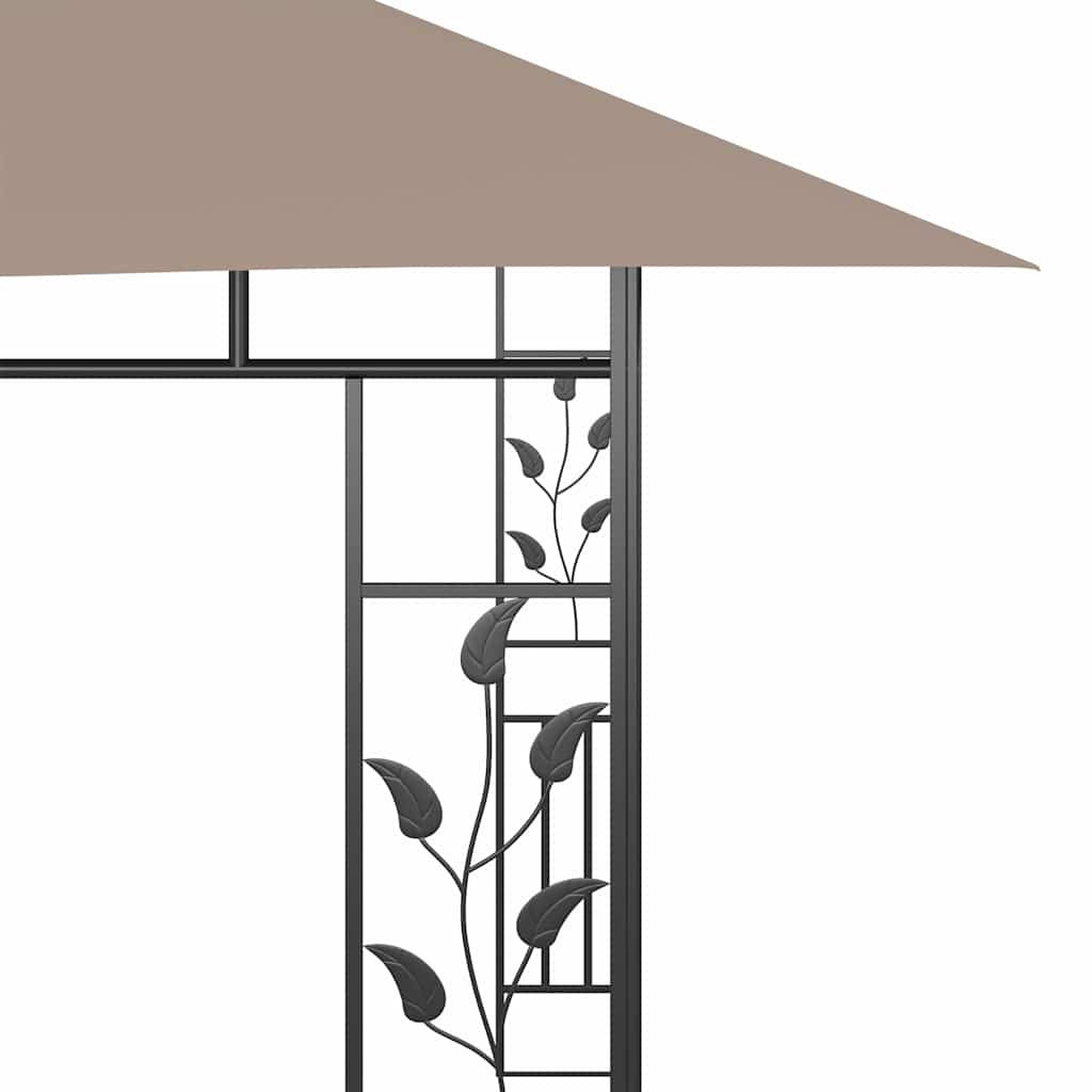 vidaXL Gazebo with Mosquito Net 4x3x2.73 m Taupe 180 g/m² 5