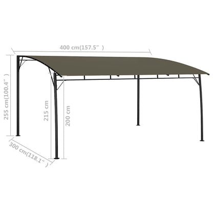 vidaXL Sunshade awnings 4 x 3 x 2.55 m Taupe 6