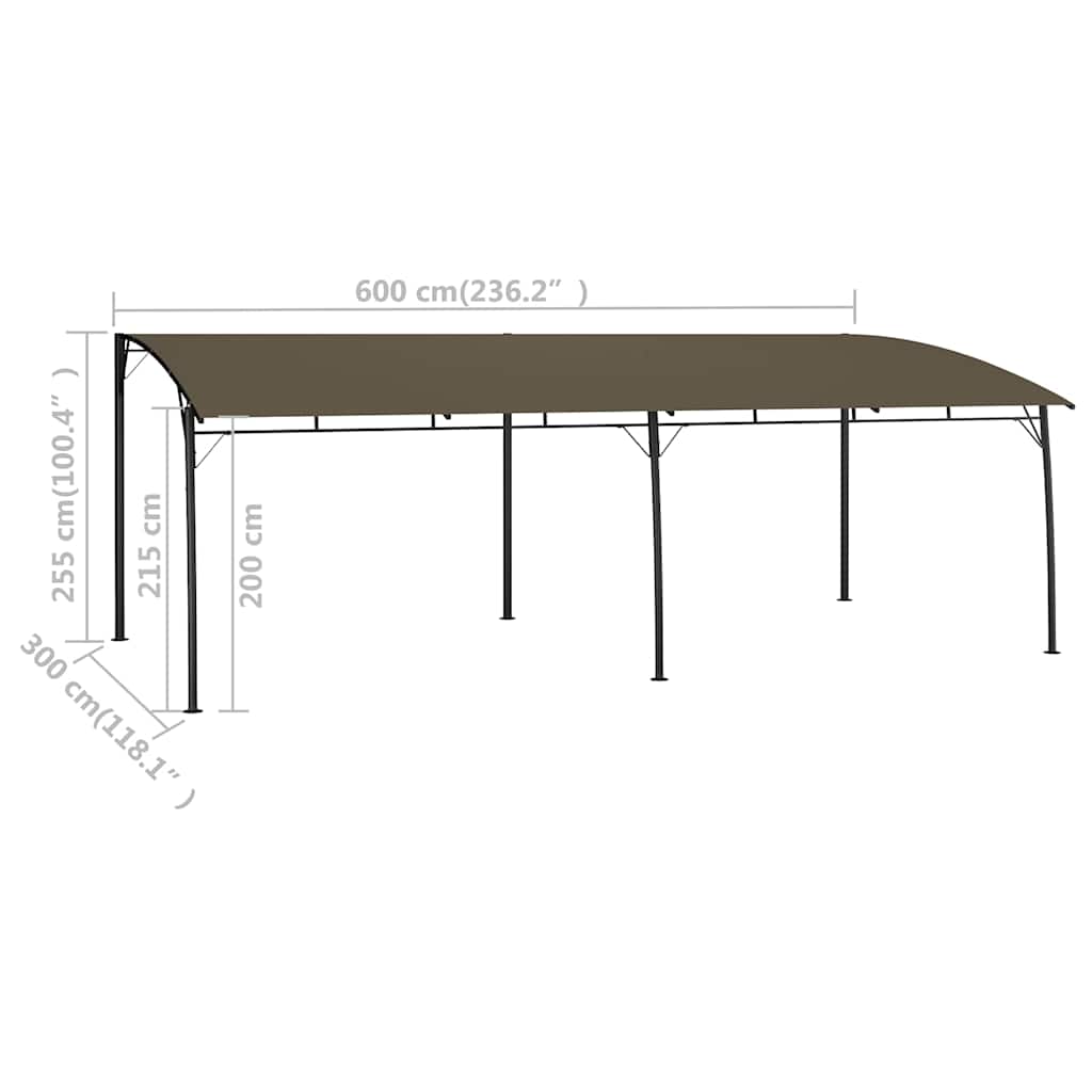 vidaXL Garden Sunshade Awning 6x3x2.55 m Taupe 6