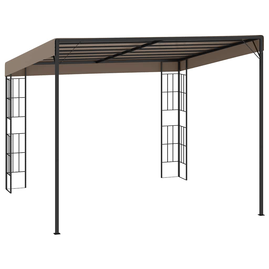 vidaXL Wall-mounted Gazebo 3x3 m Taupe Fabric 4