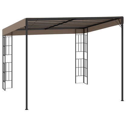 vidaXL Wall-mounted Gazebo 3x3 m Taupe Fabric 4