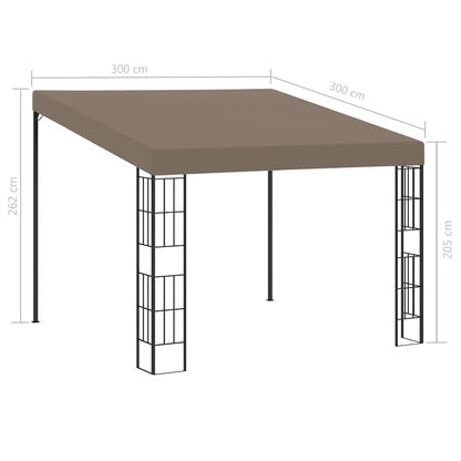 vidaXL Wall-mounted Gazebo 3x3 m Taupe Fabric 6