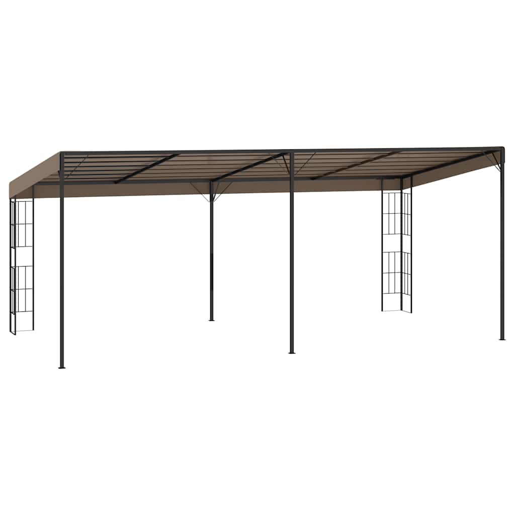 312262 vidaXL Wall-mounted Gazebo 6x3 m Taupe Fabric 4