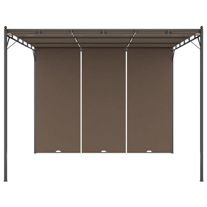 vidaXL Garden Gazebo with Side Curtain 3x3x2.25 m Taupe 3