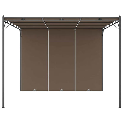 Garden Gazebo with Side Curtain Taupe 3 x 3 x 2.25 m