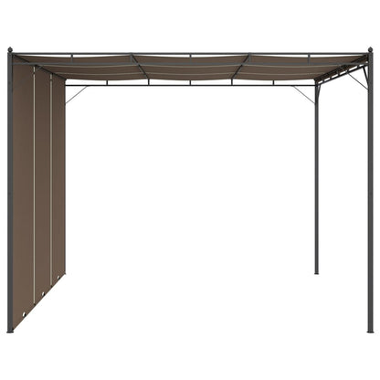 vidaXL Garden Gazebo with Side Curtain 3x3x2.25 m Taupe 4