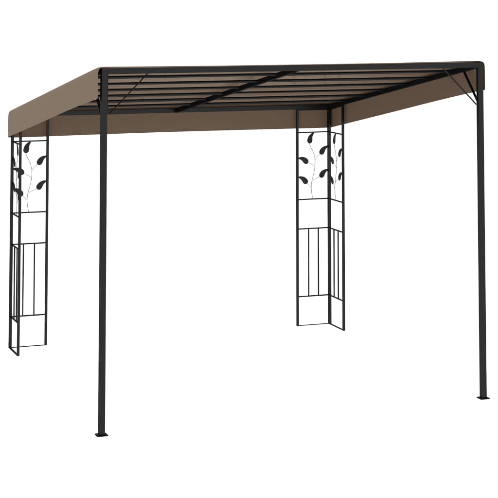 312265 vidaXL Wall-mounted Gazebo 3x3x2,5 m Taupe 4