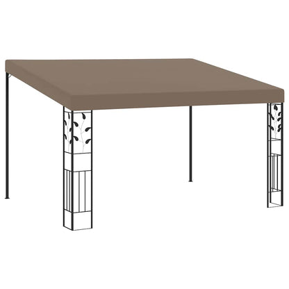 312266 vidaXL Wall-mounted Gazebo 4x3x2,5 m Taupe 1