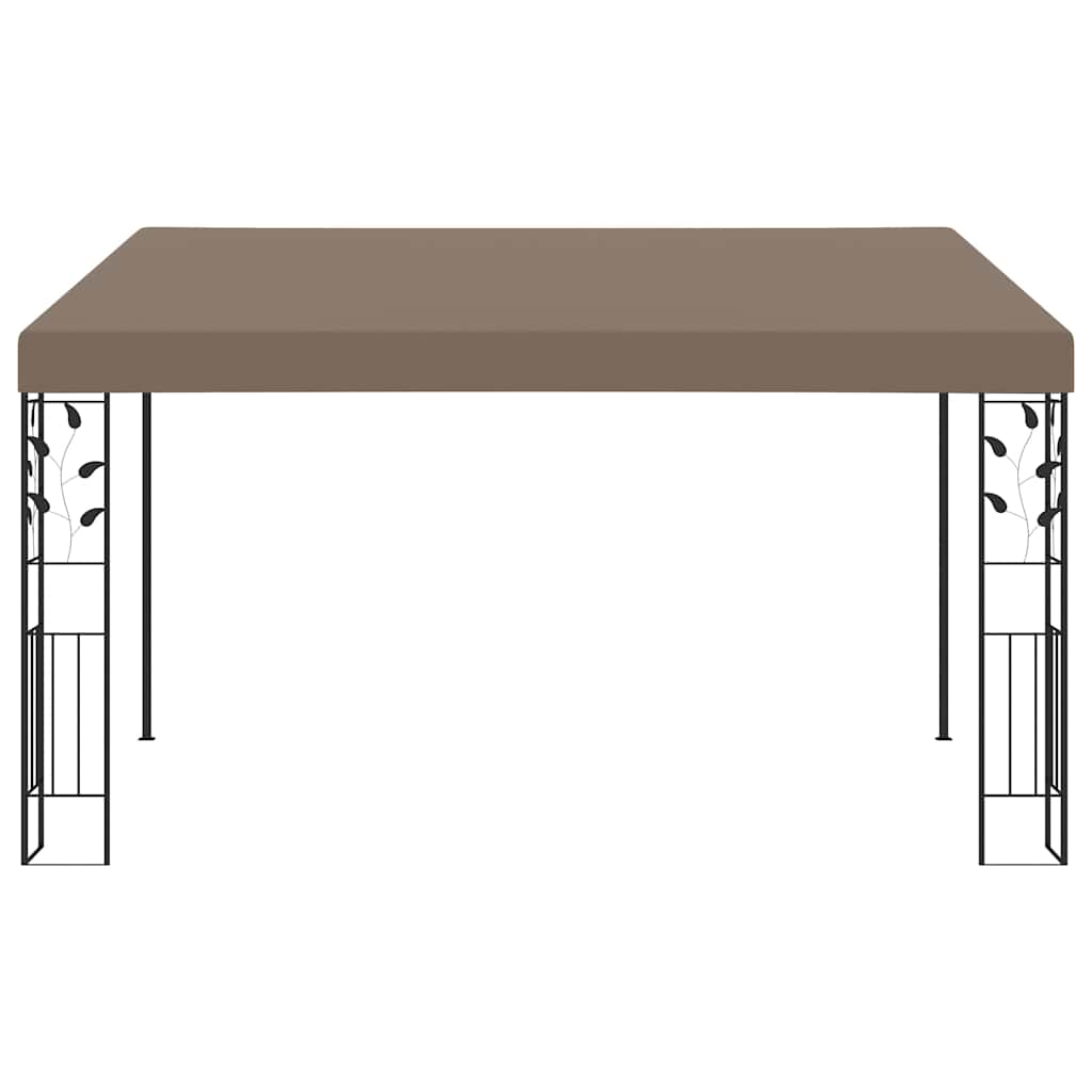 312266 vidaXL Wall-mounted Gazebo 4x3x2,5 m Taupe 2