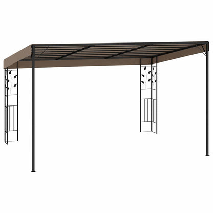 312266 vidaXL Wall-mounted Gazebo 4x3x2,5 m Taupe 3