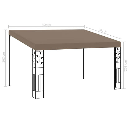 312266 vidaXL Wall-mounted Gazebo 4x3x2,5 m Taupe 6