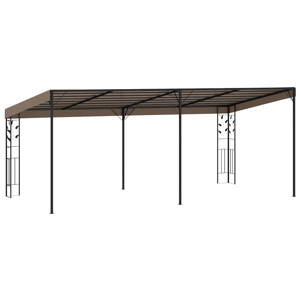 312267 vidaXL Wall-mounted Gazebo 6x3x2,5 m Taupe 3